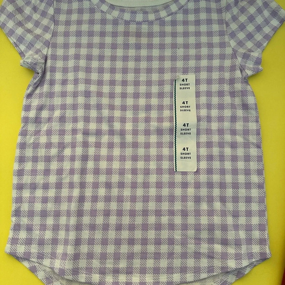 CAT & JACK 2 Short Sleeves Size 4 Girls Red & Lilac  T Shirt BNWT - Picture 3 of 4